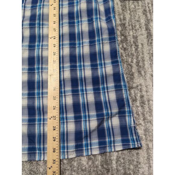 Eddie Bauer Travex Button‎ Down Shirt Men 2XL Blue Plaid Short Sleeve Pockets - Picture 13 of 13